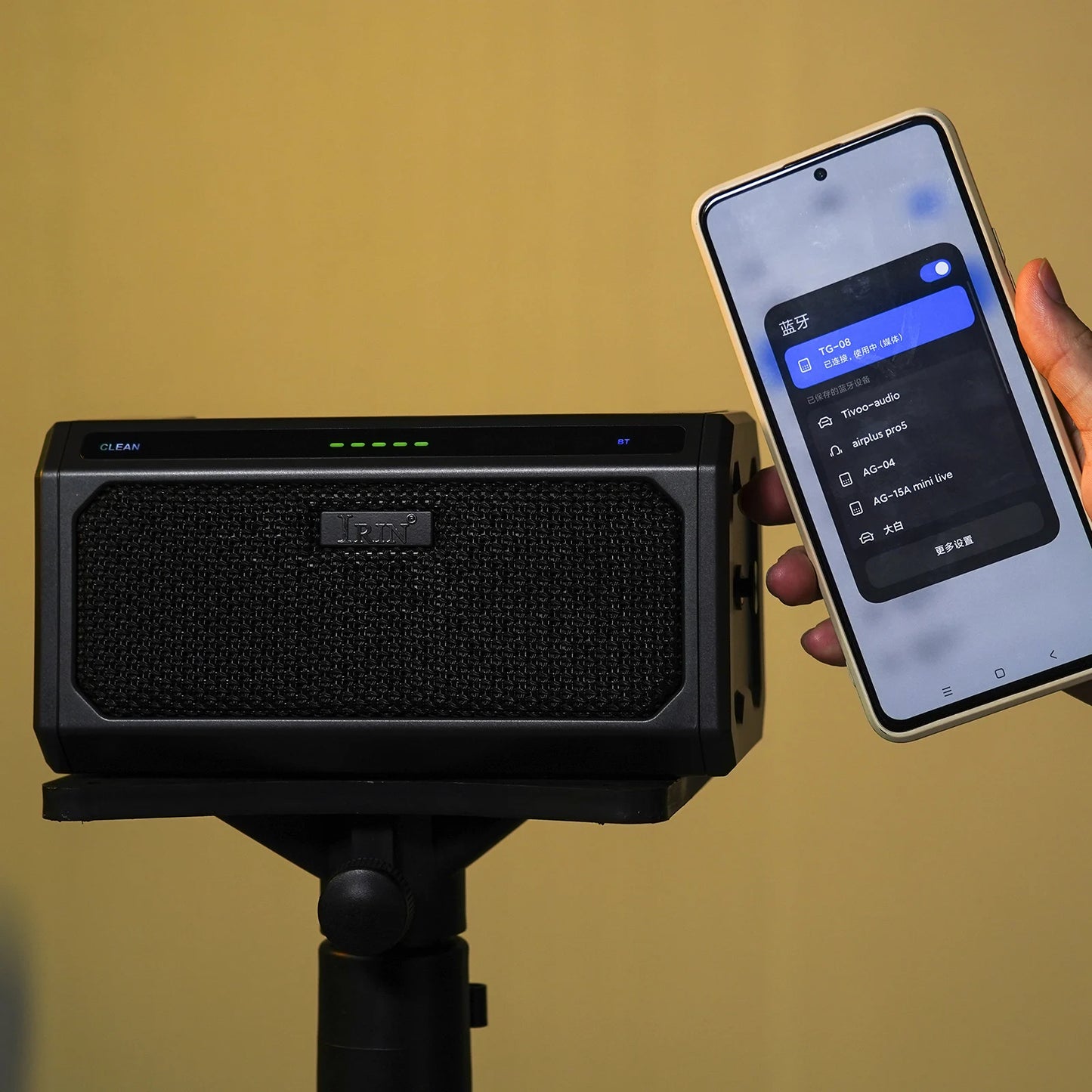 Portable 10W Black Guitar Amp with Rechargeable Battery
