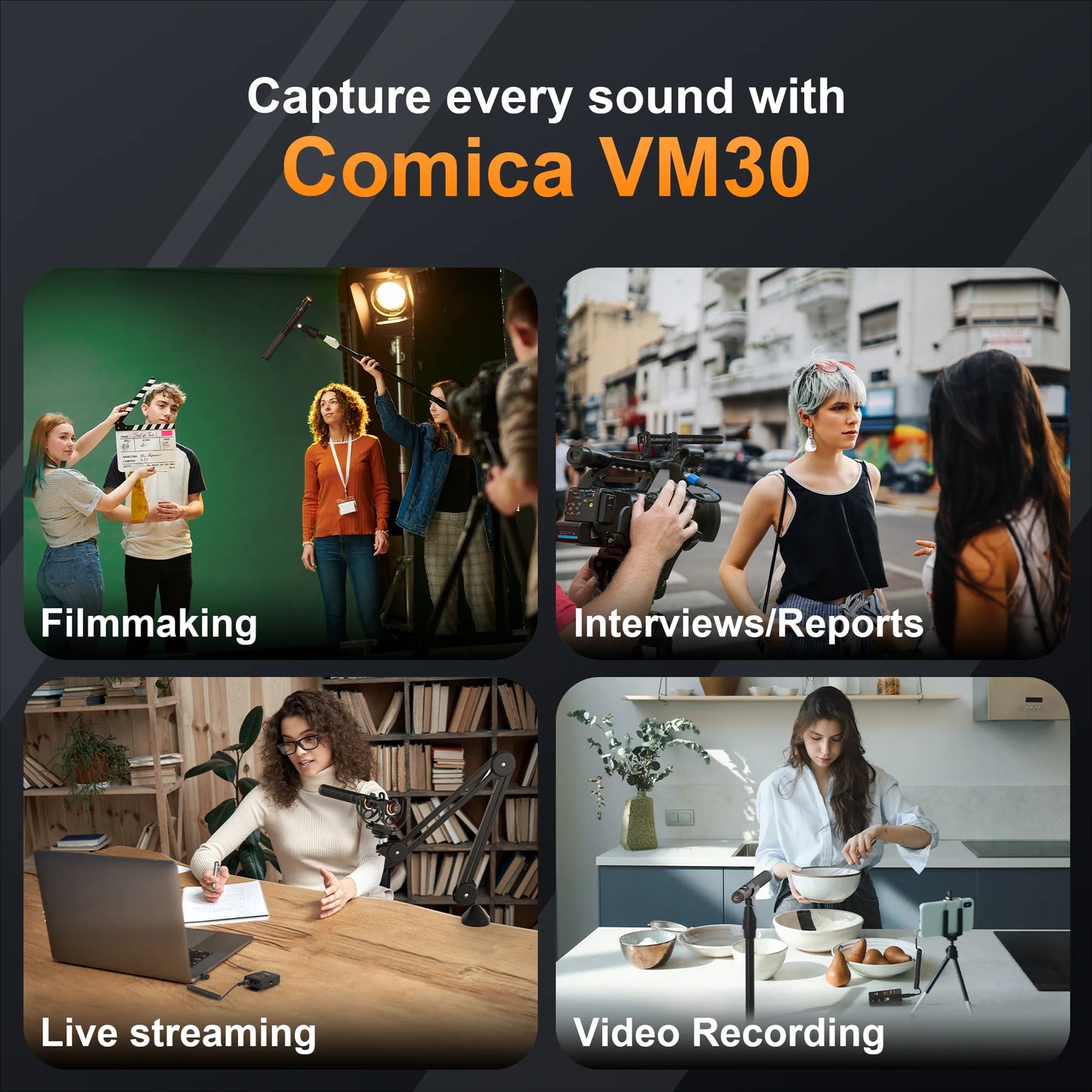 2.4G Wireless Shotgun Microphone for Camera and Type C Devices