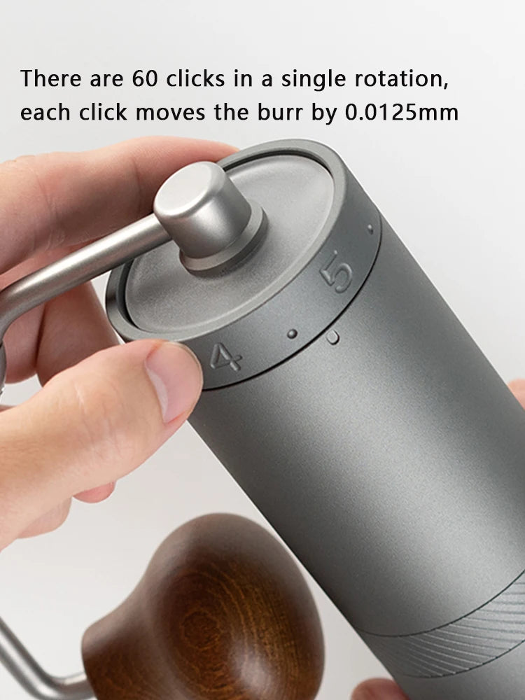 Portable Manual Coffee Grinder with Stainless Burrs