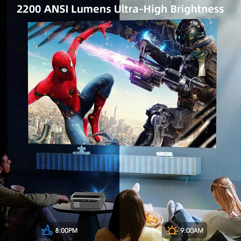 Smart 4K Home Theatre Projector 2200 ANSI with Android 14