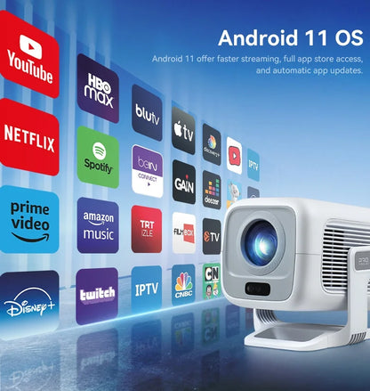 1080p Smart Projector with WiFi6 Bag and Auto Focus