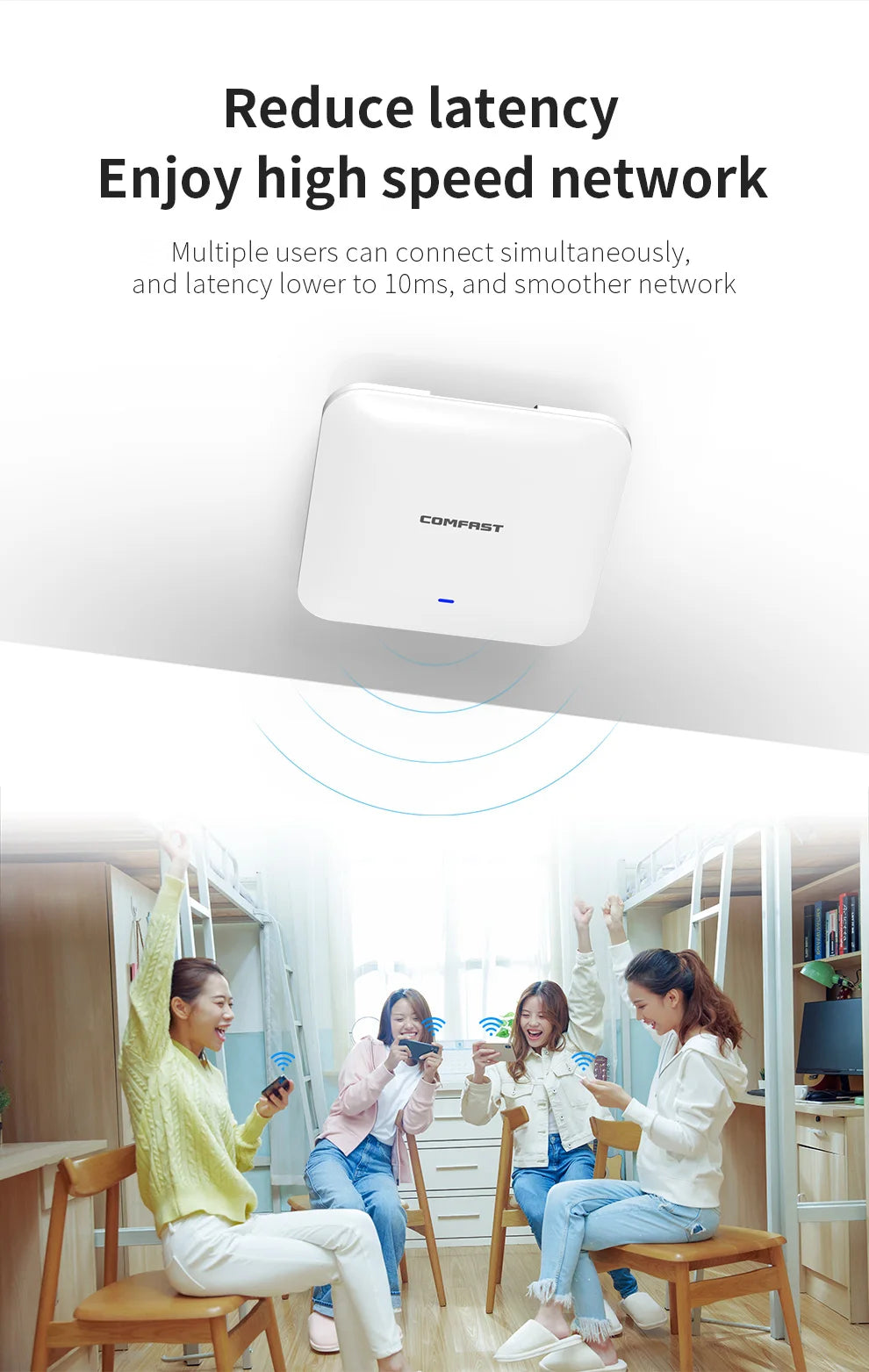 3000Mbps WiFi 6 Ceiling Access Point with Dual Band