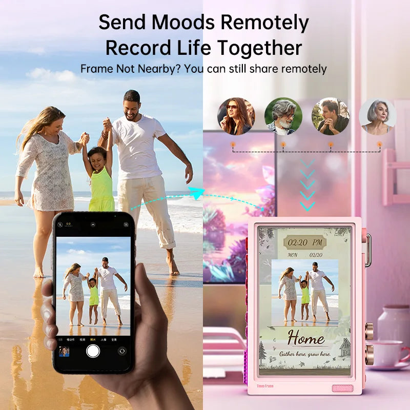 WiFi Smart Pixel Display Pink with Weather and Calendar