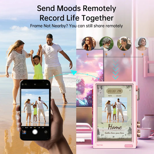 WiFi Smart Pixel Display Pink with Weather and Calendar