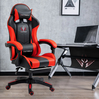 Adjustable Red Gaming Chair with Footrest Racing Office Chair