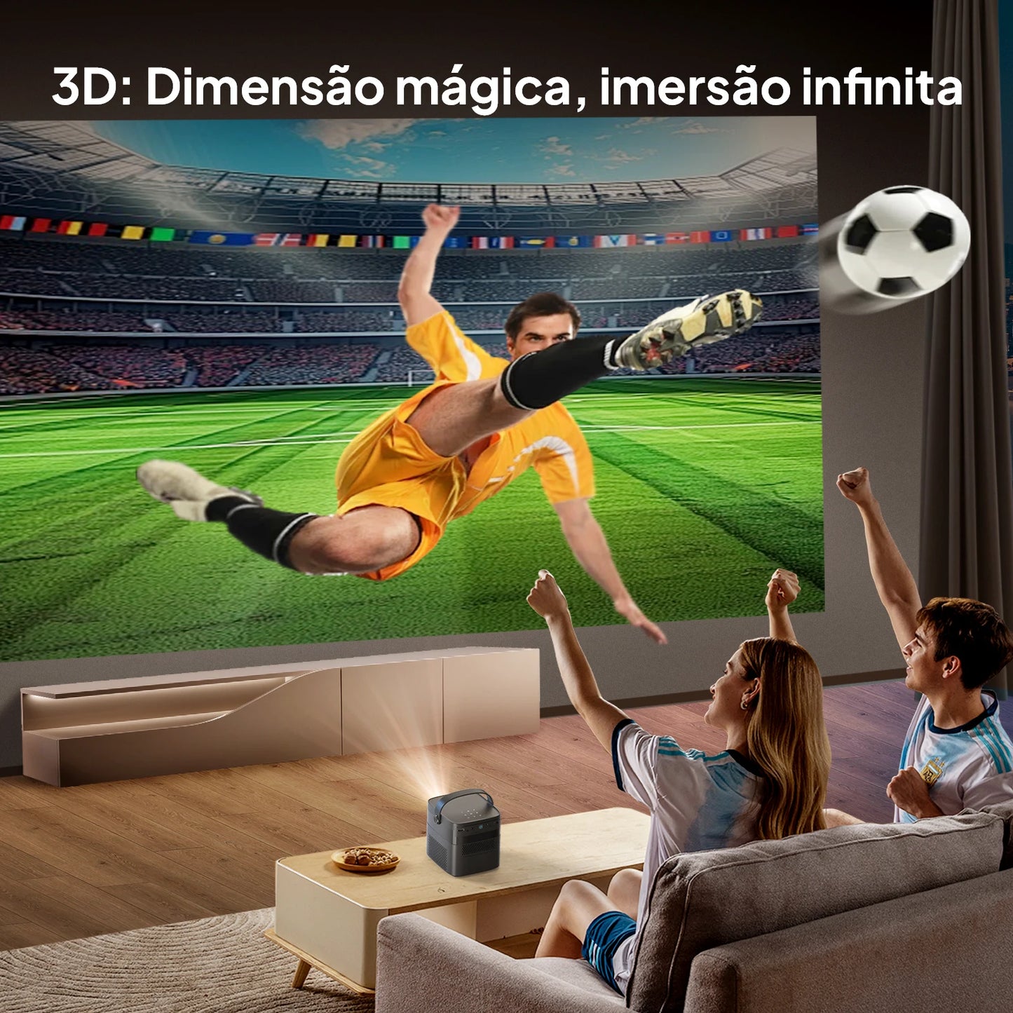 Smart Portable DLP Projector 400 ANSI 3D WiFi