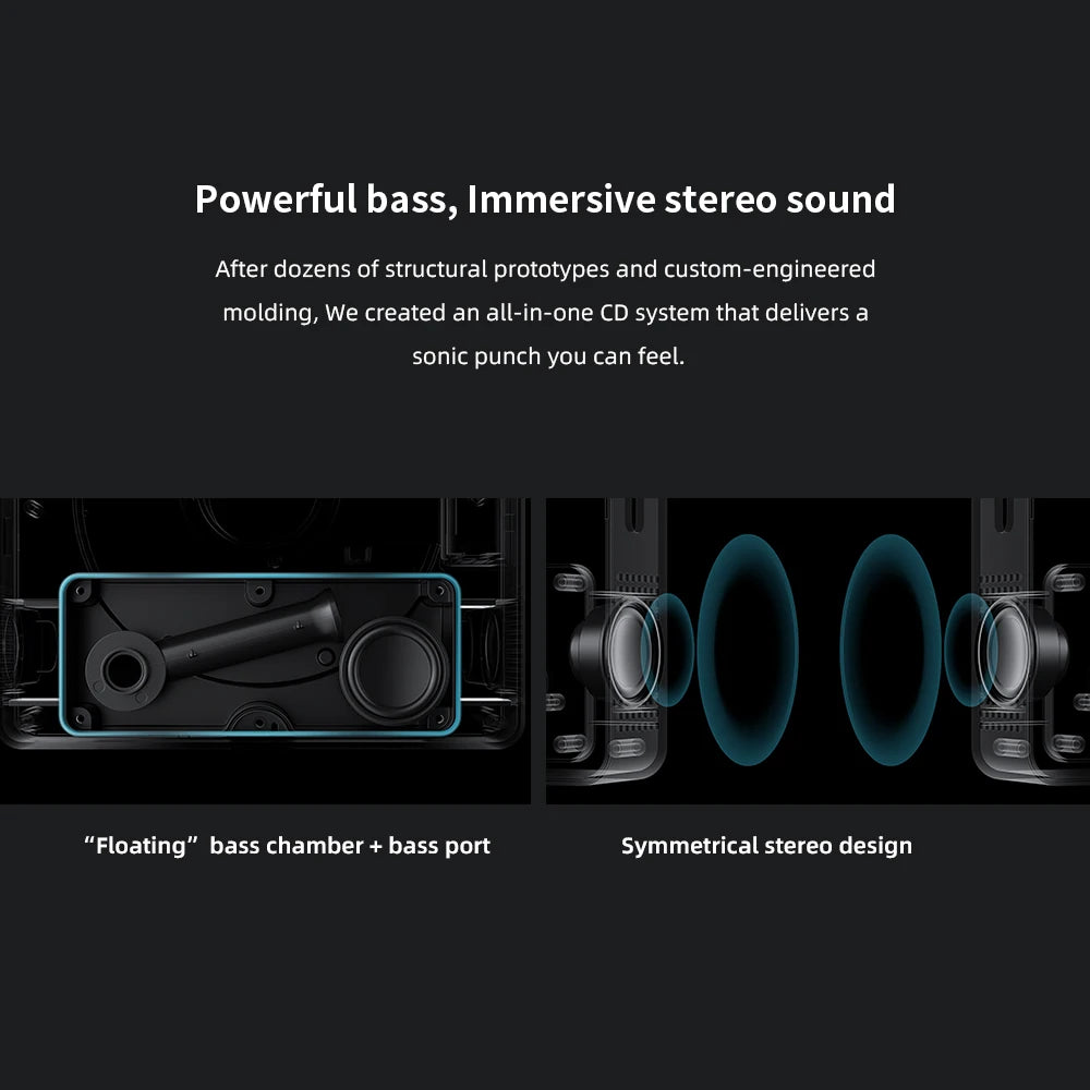 Portable CD Player with Bluetooth Speaker & FM Radio