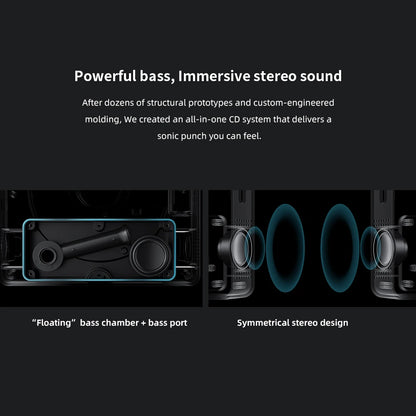 Portable CD Player with Bluetooth Speaker & FM Radio