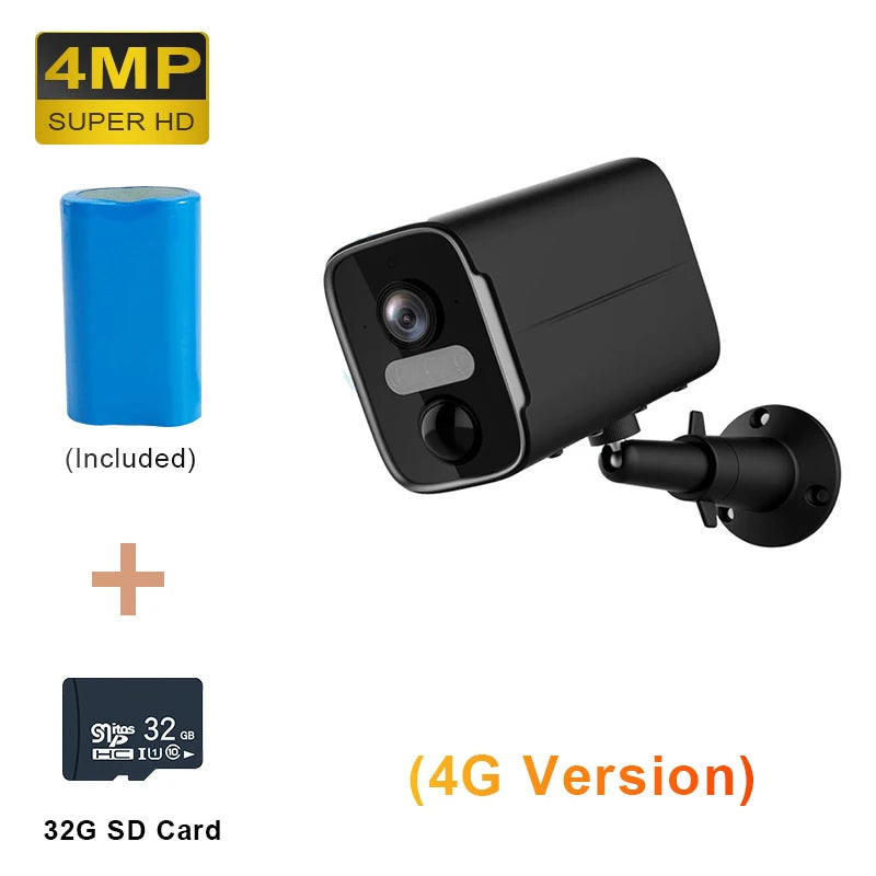 4MP 4G SIM Security Camera Spotlight 32GB