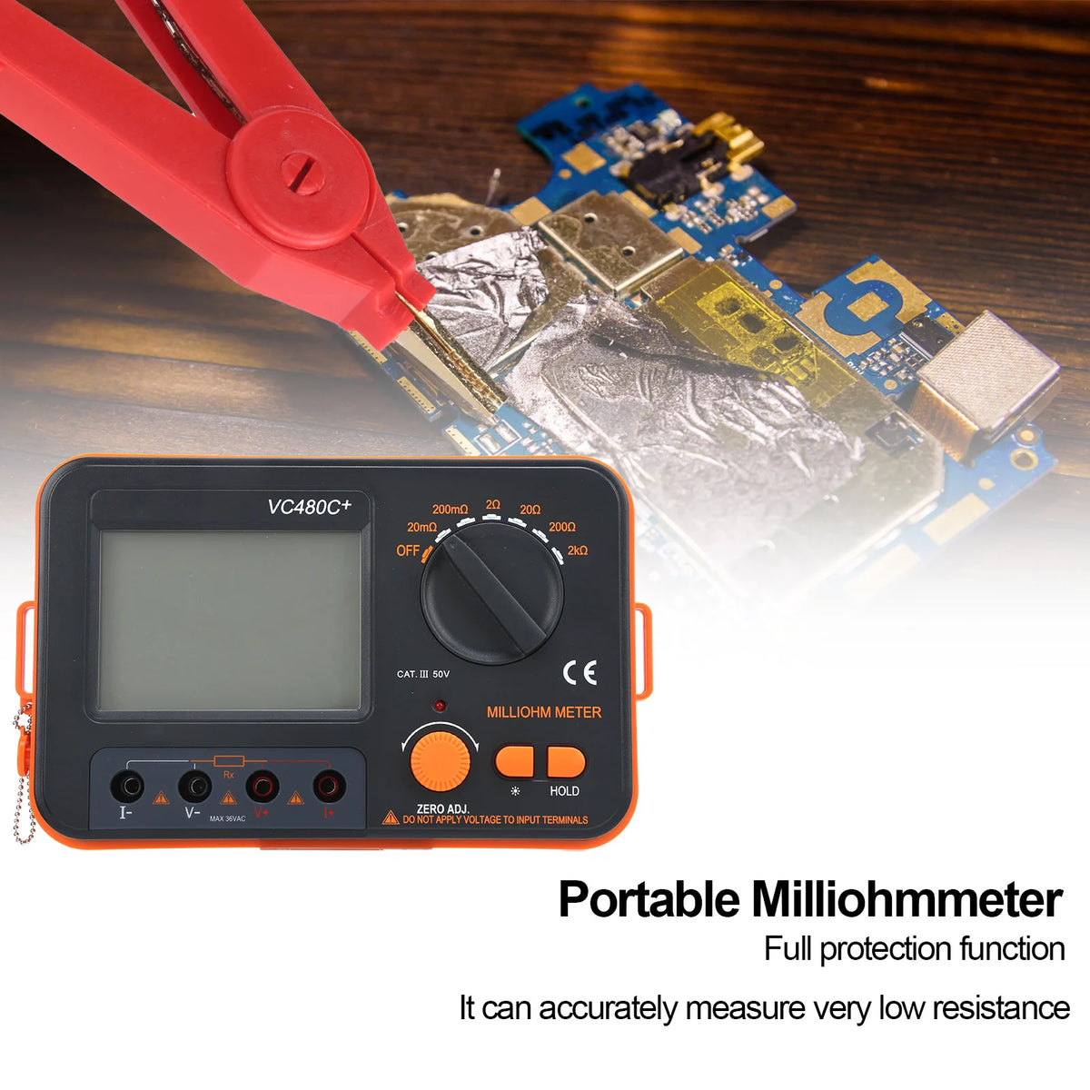 Handheld Low Resistance Tester VC480C 6-Gear