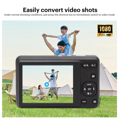 Portable 16MP Digital Camera 28mm Wide Angle Black
