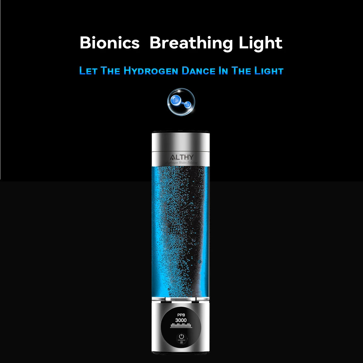 Rechargeable Hydrogen Water Bottle with PPB and Timer Display