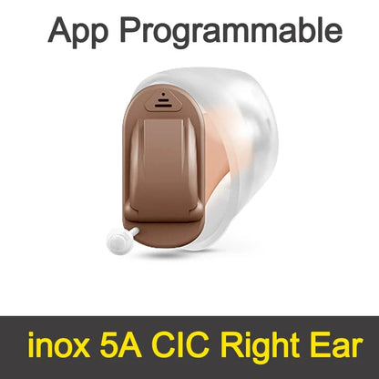 Invisible CIC Hearing Aid Right Ear 8-Channel App Adjustable