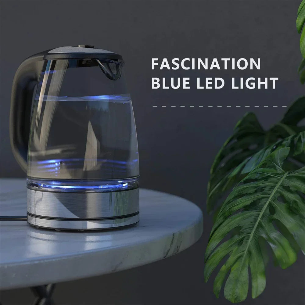 2.0L Electric Glass Kettle Matte White with Temp Control