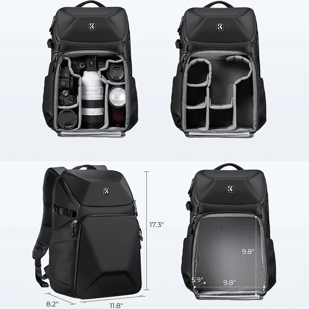 20L Waterproof Camera Backpack with HardShell Front