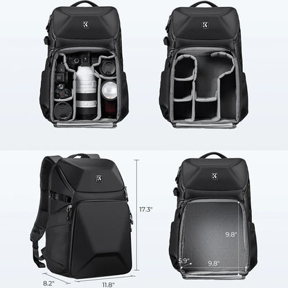 20L Waterproof Camera Backpack with HardShell Front