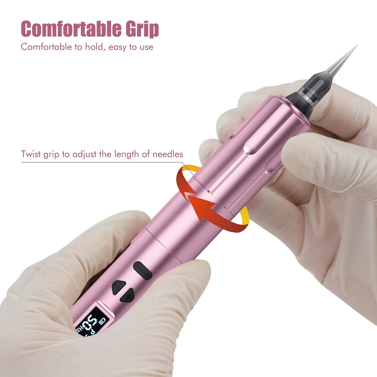 Professional Cordless Tattoo Machine Pen 2 Batteries Black