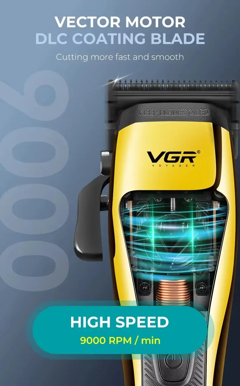 9000RPM Professional Hair Clipper Adjustable Metal Blade