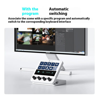 Compact White Mechanical Keyboard with Custom Macros and Media Keys
