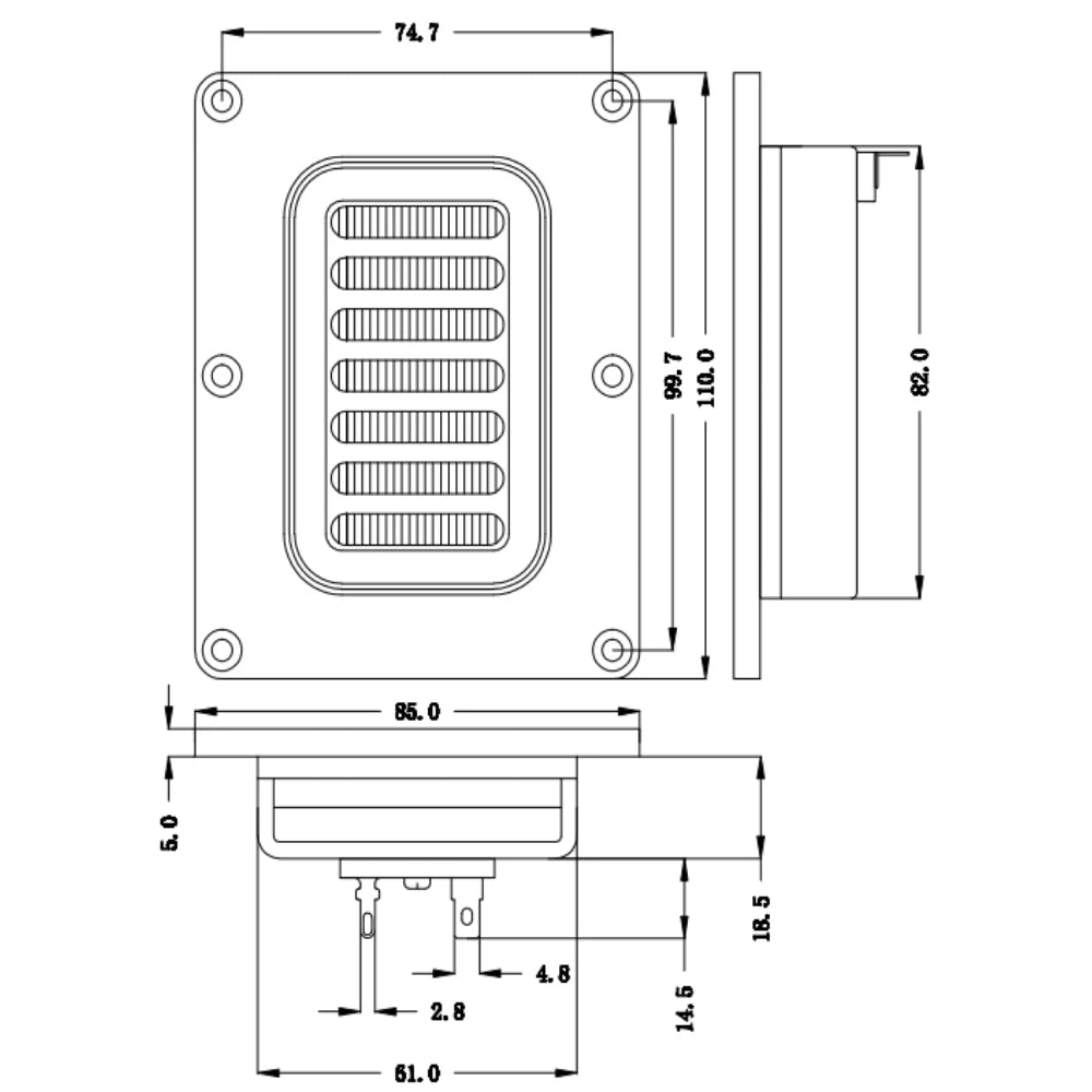 60W AMT Ribbon Tweeter Speaker Driver 4 Ohm