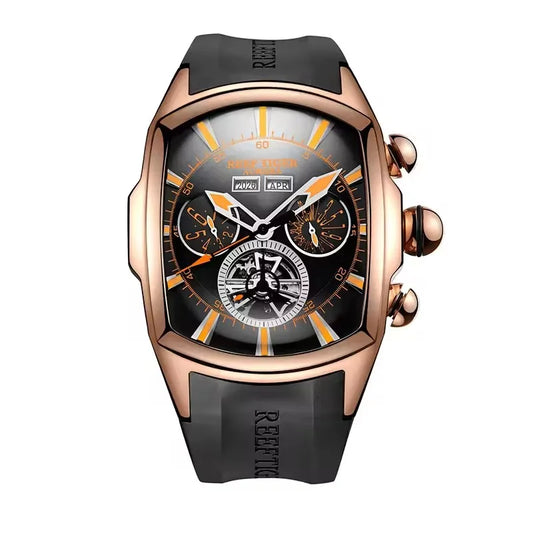 Men’s Luxury Mechanical Barrel Watch with Multifunction Display