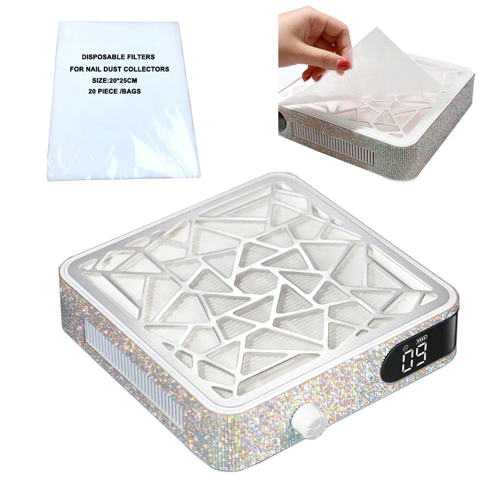 Portable 48W Nail Dust Cleaner for Acrylic Gel Manicures