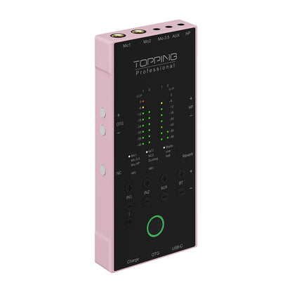 Mobile Pink Audio Mixer with Noise Gate & Reverb