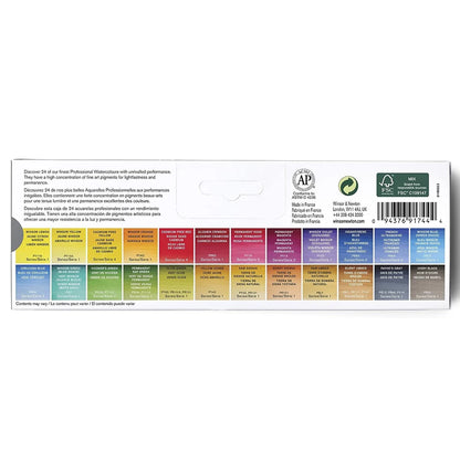 Professional Watercolour Paint Set 24 Colours with Brush