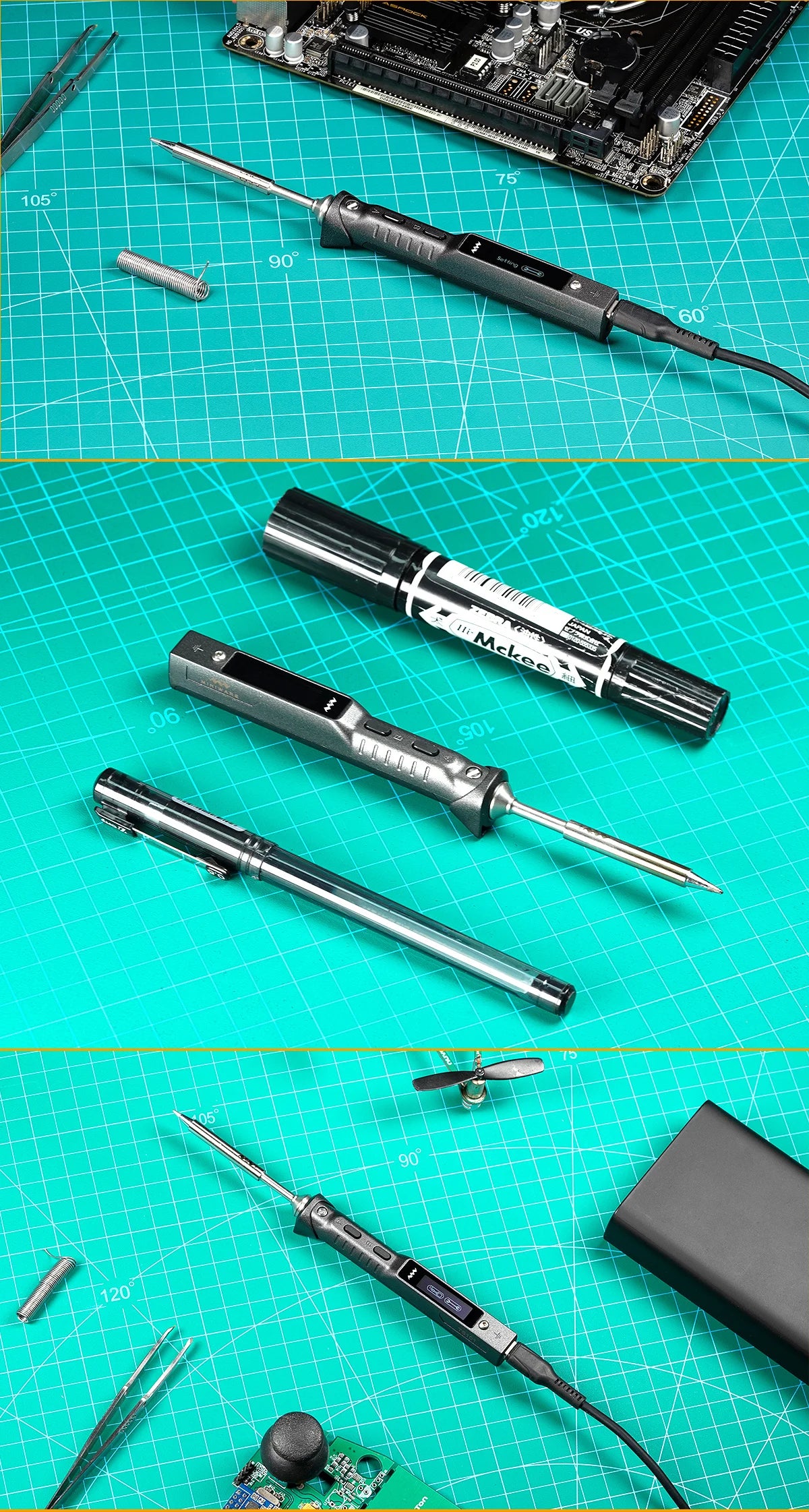 90W USB Electric Soldering Iron Adjustable Temperature