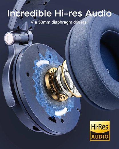 Hi-Res DJ Headphones Wired Over-Ear Blue Finish