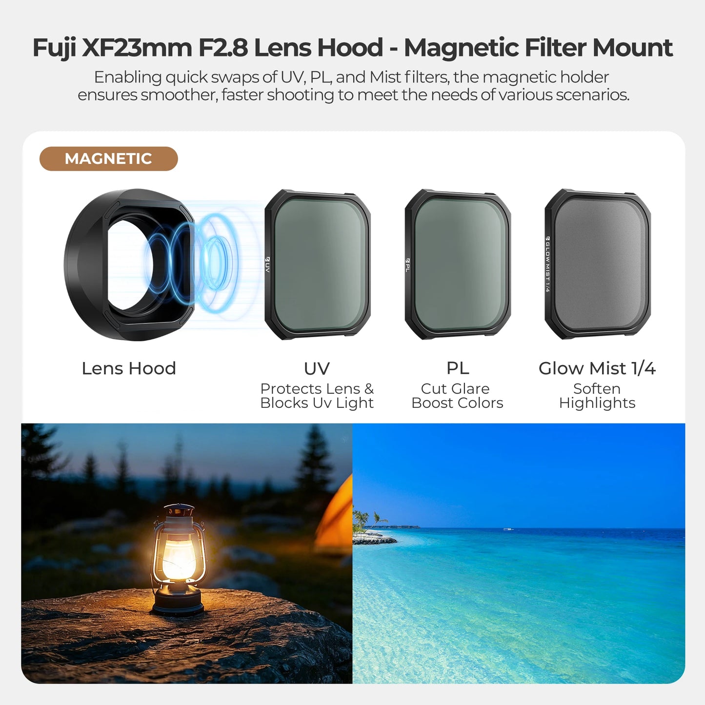 Magnetic Lens Hood Filter Kit for Fujifilm XF 23mm