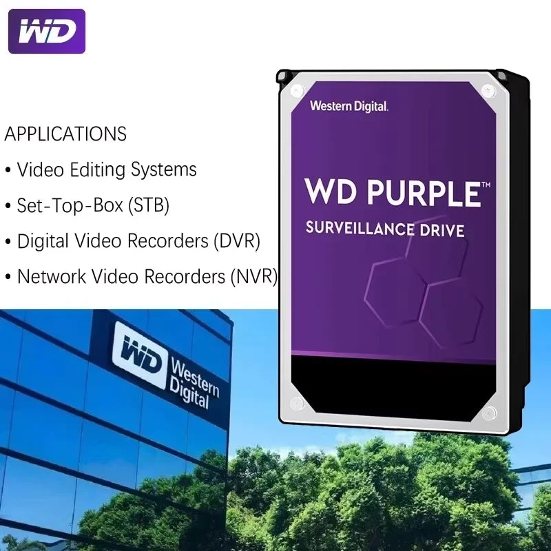 Western Digital 3TB Surveillance Hard Drive 3.5" SATAIII for CCTV and NVR