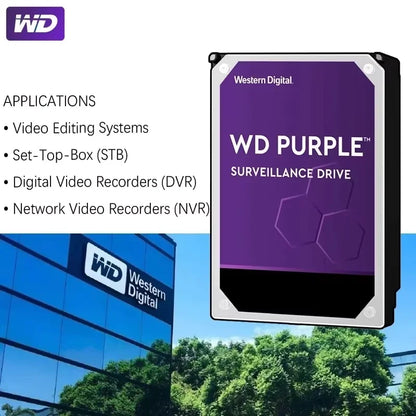 Western Digital 3TB Surveillance Hard Drive 3.5" SATAIII for CCTV and NVR