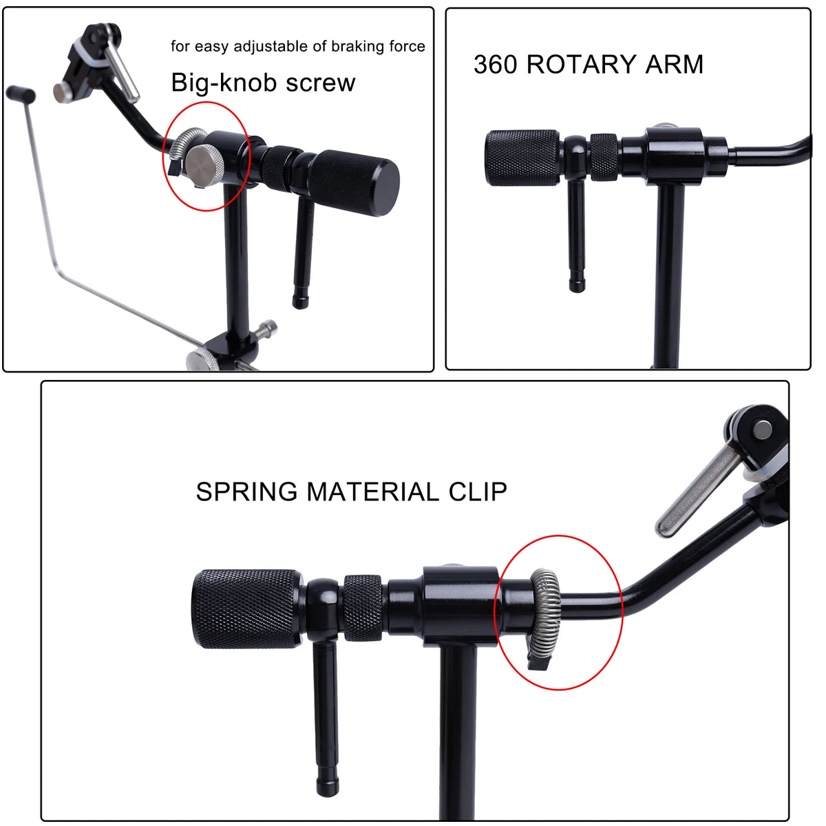 Adjustable Rotary Fly Tying Vise for Artificial Fly Making