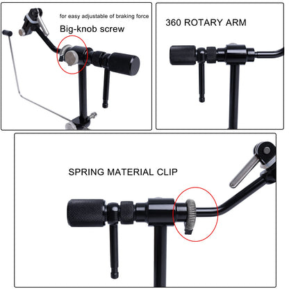 Adjustable Rotary Fly Tying Vise for Artificial Fly Making