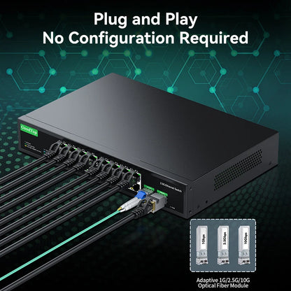 16 Port 2.5G Ethernet Switch with Dual 10G SFP Uplink