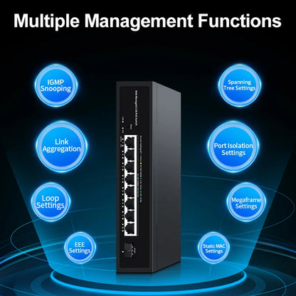 8 Port 2.5G PoE Managed Switch with 10G SFP+