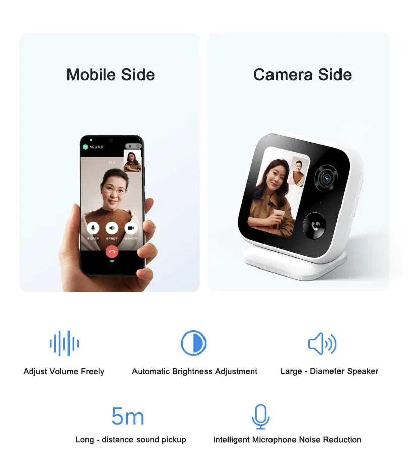 Smart 2.5K Home Security Camera with 3.5 Inch Screen