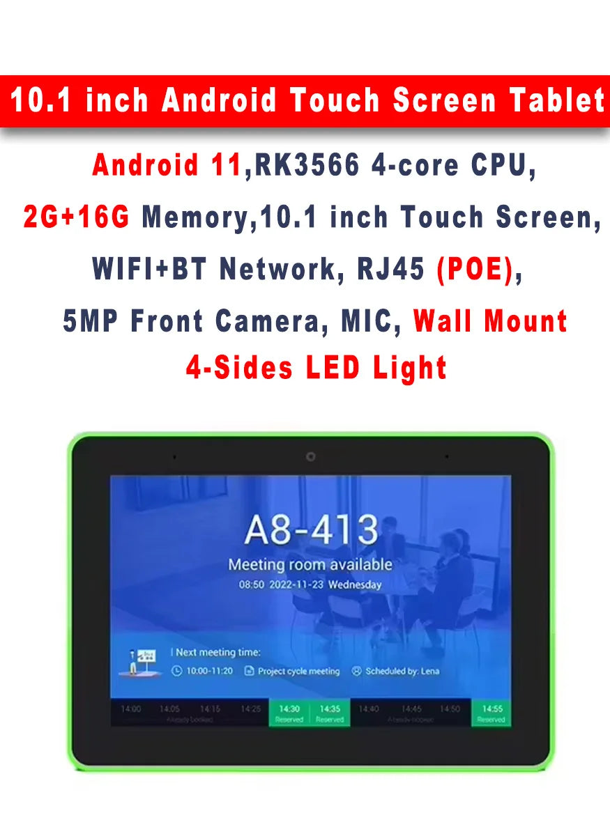 10.1 Inch Smart Meeting Room Tablet POE Touch Screen
