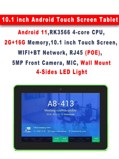 10.1 Inch Smart Meeting Room Tablet POE Touch Screen
