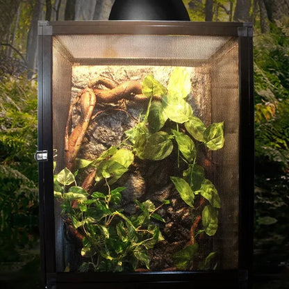 Portable Reptile Terrarium Cage with Airflow Screen Medium