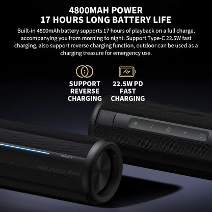 Portable Bluetooth 5.3 Speaker 40W IP67 Waterproof Gray
