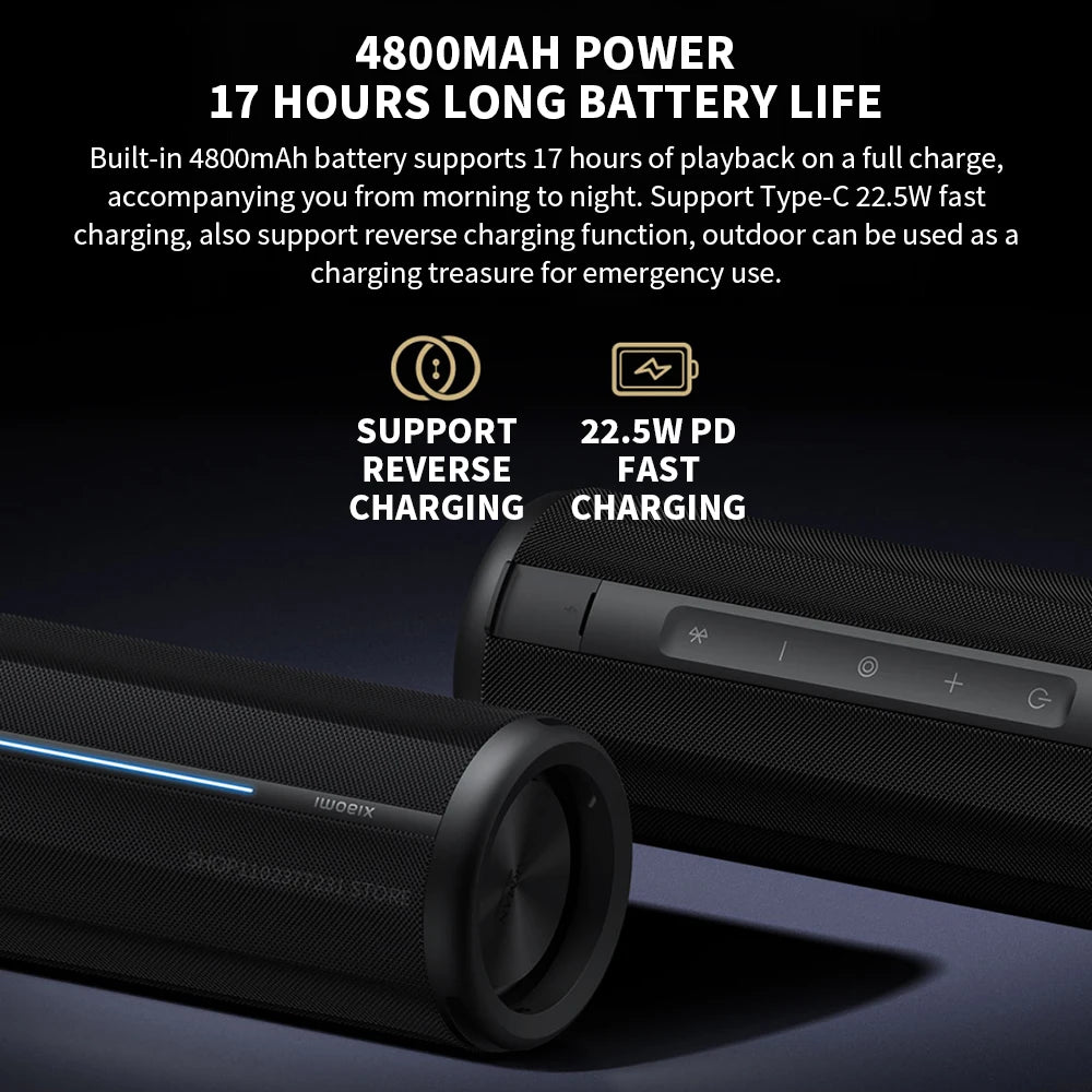 40W Portable Bluetooth Speaker with Rich Bass Black