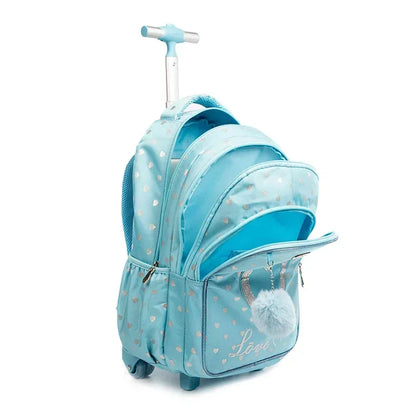 Kids Trolley School Bag with Wheels and Lunch Box