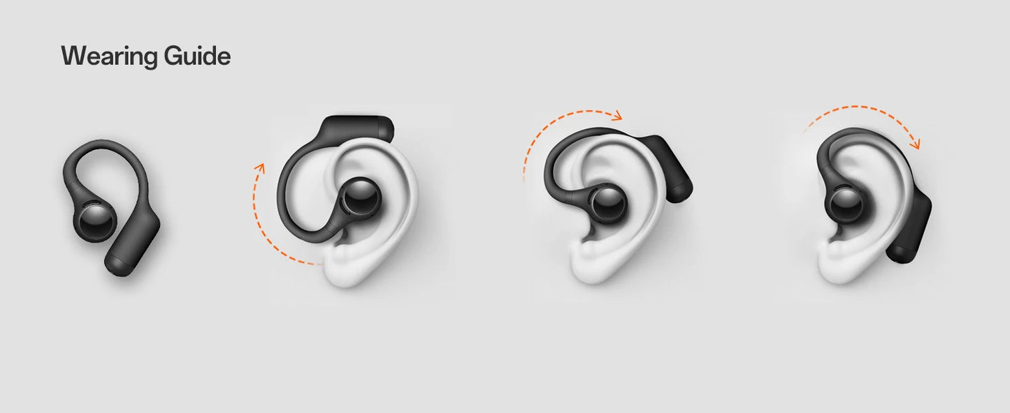 Open Ear Bluetooth 6.0 Sports Earbuds IPX5 ENC Black