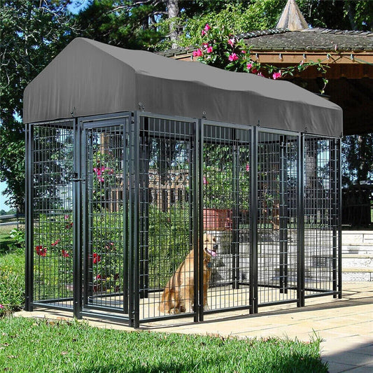 Heavy Duty Small Dog Kennel with Roof Cover