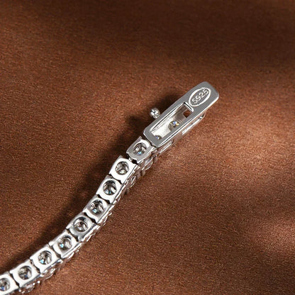 Sparkling Full Moissanite Necklace 17in Sterling Silver