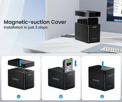 90TB USB C Hard Drive Docking Station for 3.5in HDDs