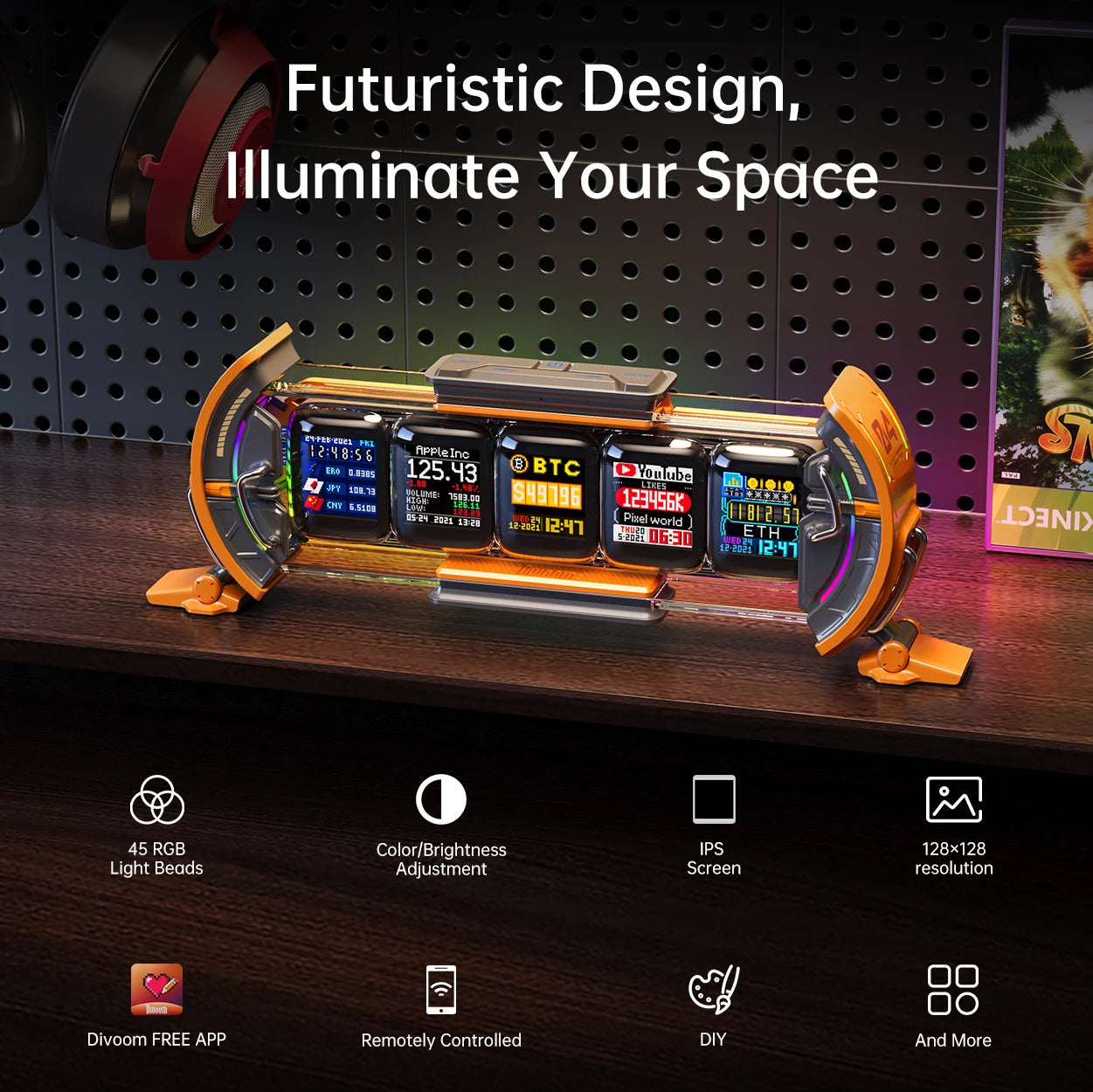 RGB LED Digital Clock with WiFi and Smart App Control