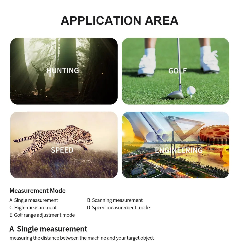 Smart 1500m Laser Distance Finder with LCD Display and Slope Correction